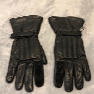 Leather biker gloves